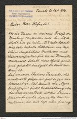 Nachlass Franz Steindachner, Brief von Haberer an Franz Steindachner (20.10.1906), Inv.Nr. 193.08, Seite 1